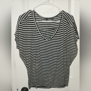 Black and White Striped Women's Top